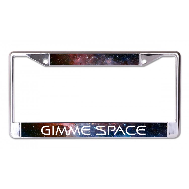 LPO7054 6 x 12 in. Gimme Space Chrome License Plate Frame