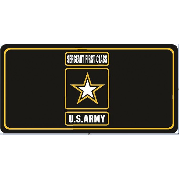 LPO7075 6 x 12 in. U.S. Army Sergeant First Class Black Photo License Plate -  212 Main