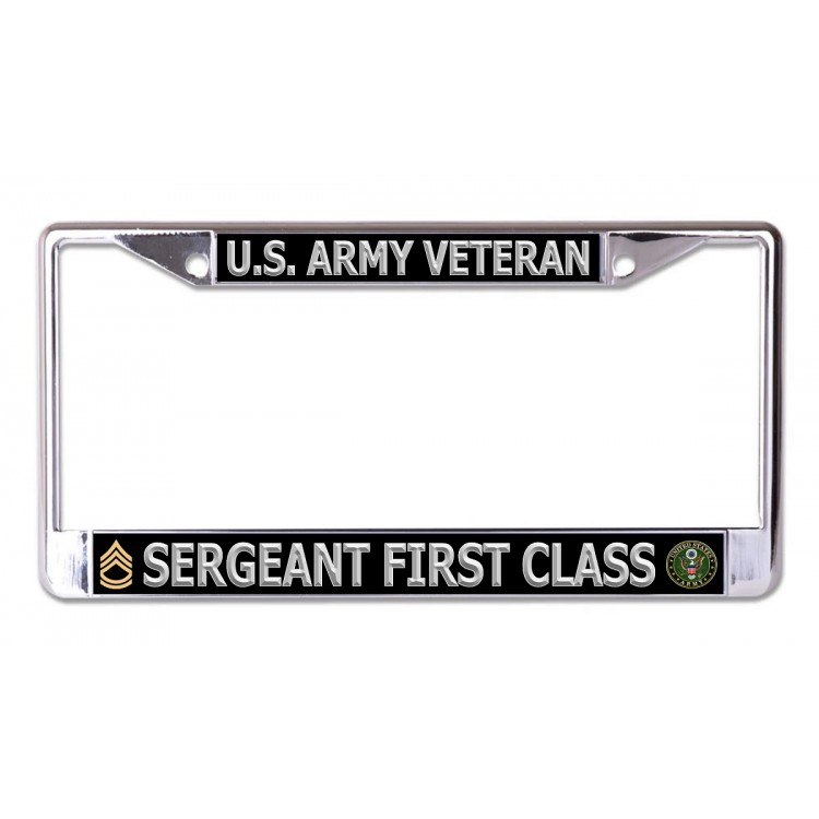 LPO7078 6 x 12 in. U.S. Army Sergeant First Class Veteran Chrome License Plate Frame -  212 Main