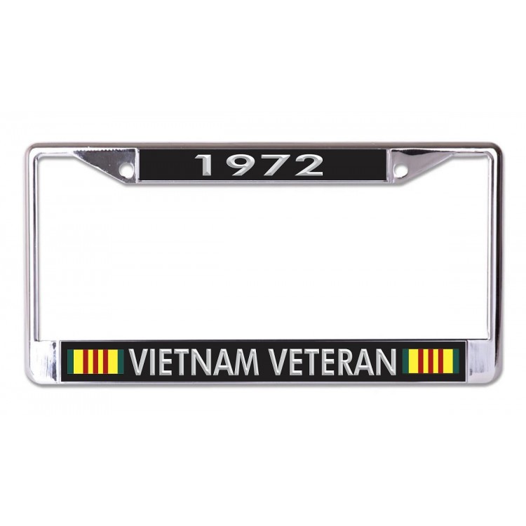 6 x 12 in. 1972 Vietnam Veteran Chrome License Plate Frame