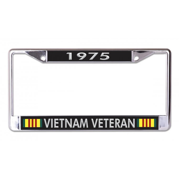 6 x 12 in. 1975 Vietnam Veteran Chrome License Plate Frame