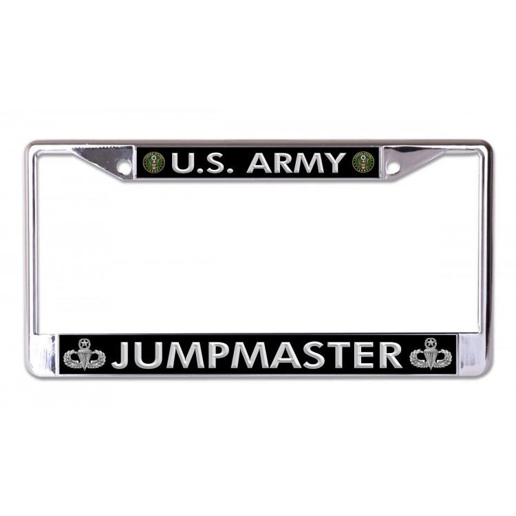 6 x 12 in. U.S. Army Jumpmaster Chrome License Plate Frame