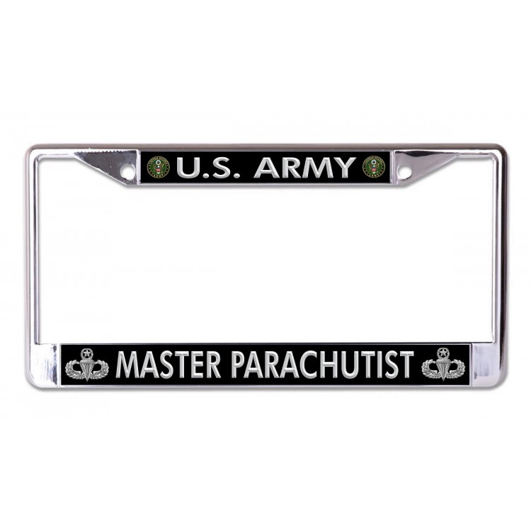 6 x 12 in. U.S. Army Master Parachutist Chrome License Plate Frame