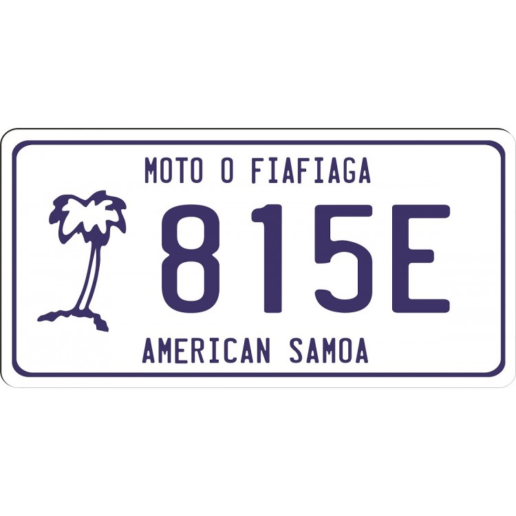 LPO7105 American Samoa Custom Photo License Plate