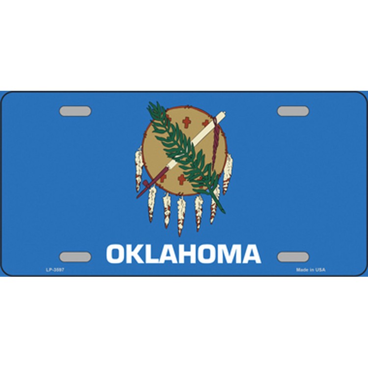 LP-3597-2 Oklahoma State Flag Metal License Plate