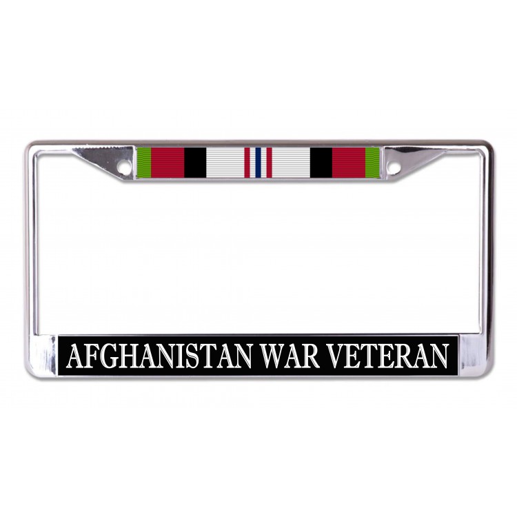 LPO7171 6 x 12 in. Afghanistan War Veteran Chrome License Plate Frame
