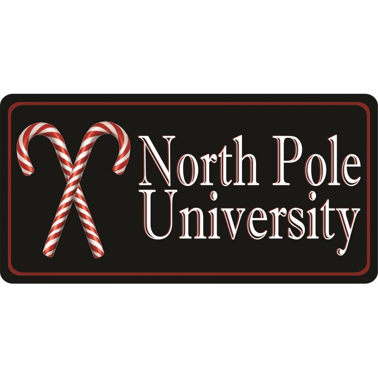 LPO7182 6 x 12 in. North Pole University Photo License Plate