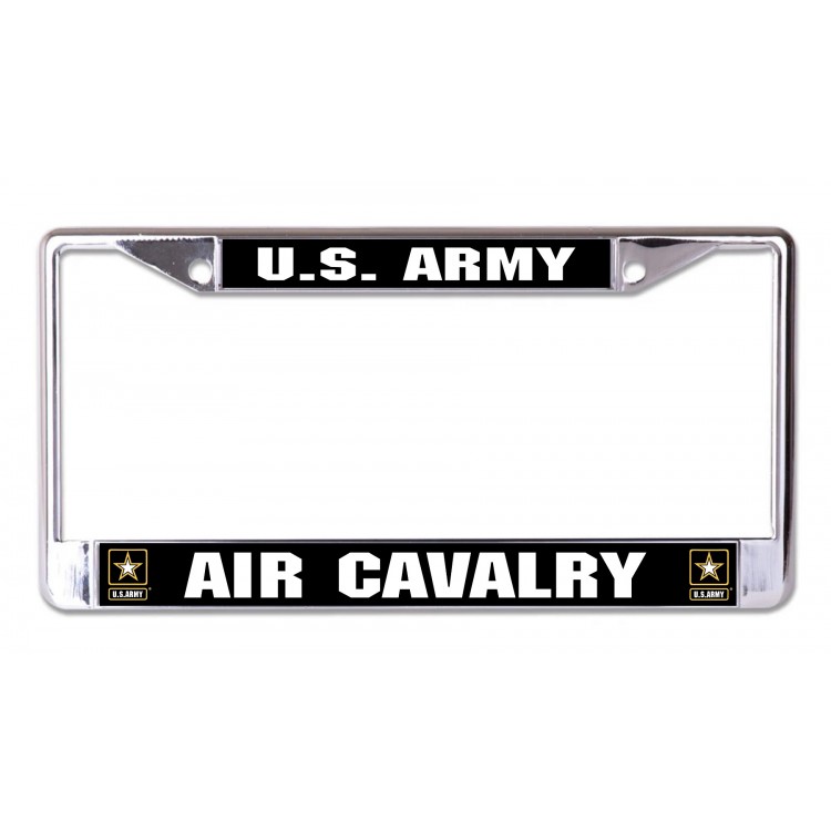 LPO7217 6 x 12 in. U.S. Army Air Cavalry Chrome License Plate Frame