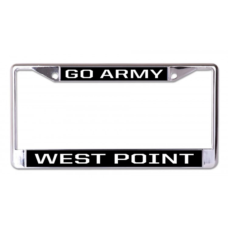 6 x 12 in. West Point Go Army Chrome License Plate Frame