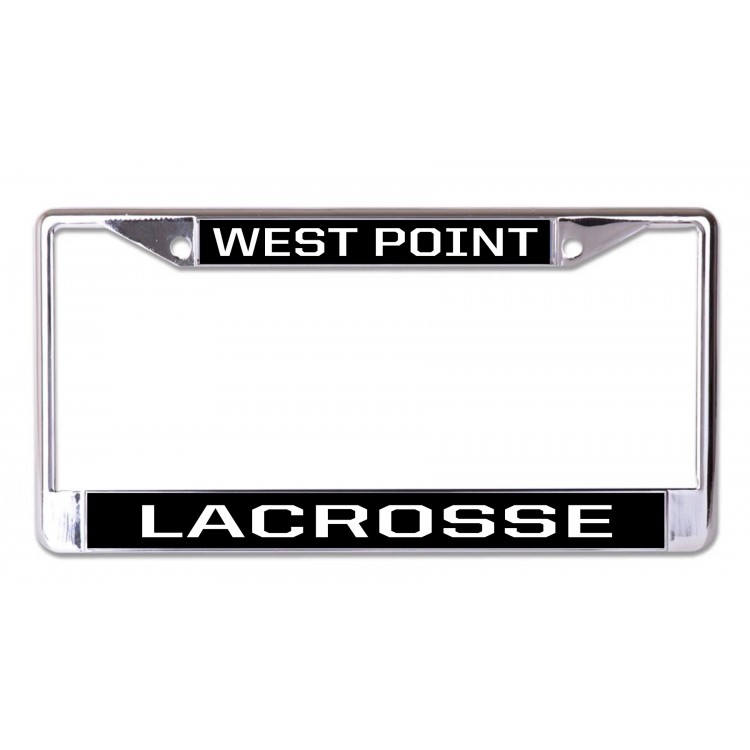 LPO7228 6 x 12 in. West Point Lacrosse Chrome License Plate Frame