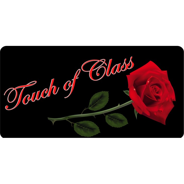 LPO7256 6 x 12 in. Touch of Class Red Rose Black Photo License Plate