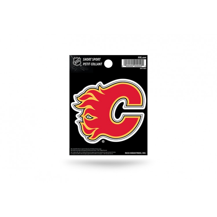 SRT7601 3 x 3 in. Calgary Flames Short Sport Decal