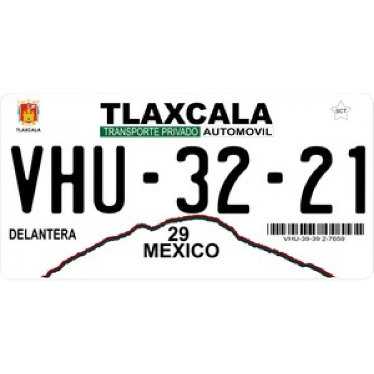 LPO913 Mexico Tlaxcala Photo License Plate