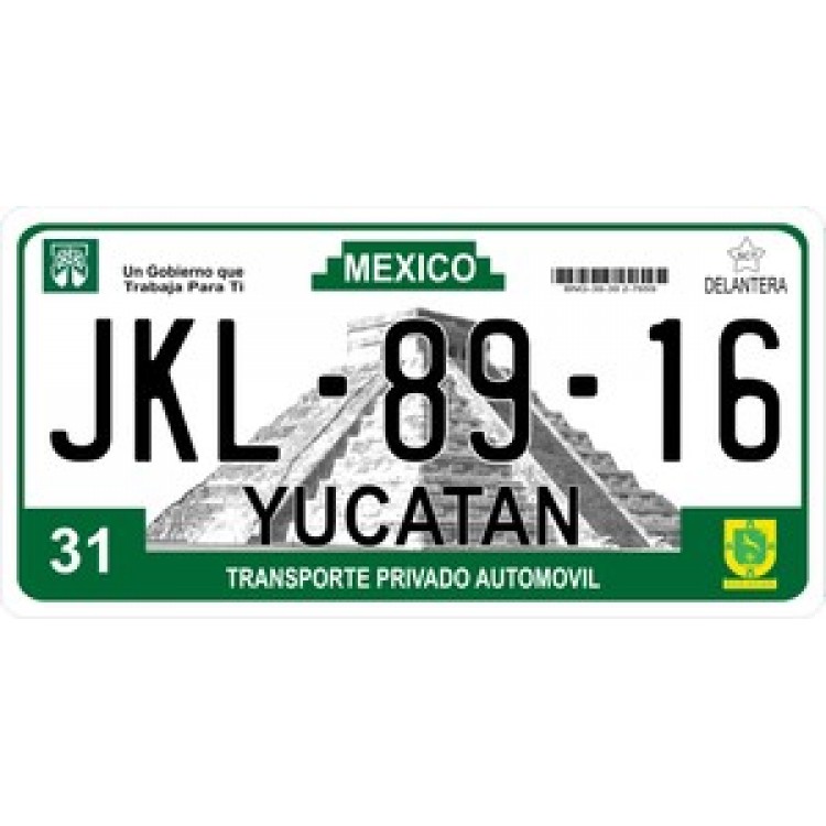LPO915 Mexico Yucatan Photo License Plate