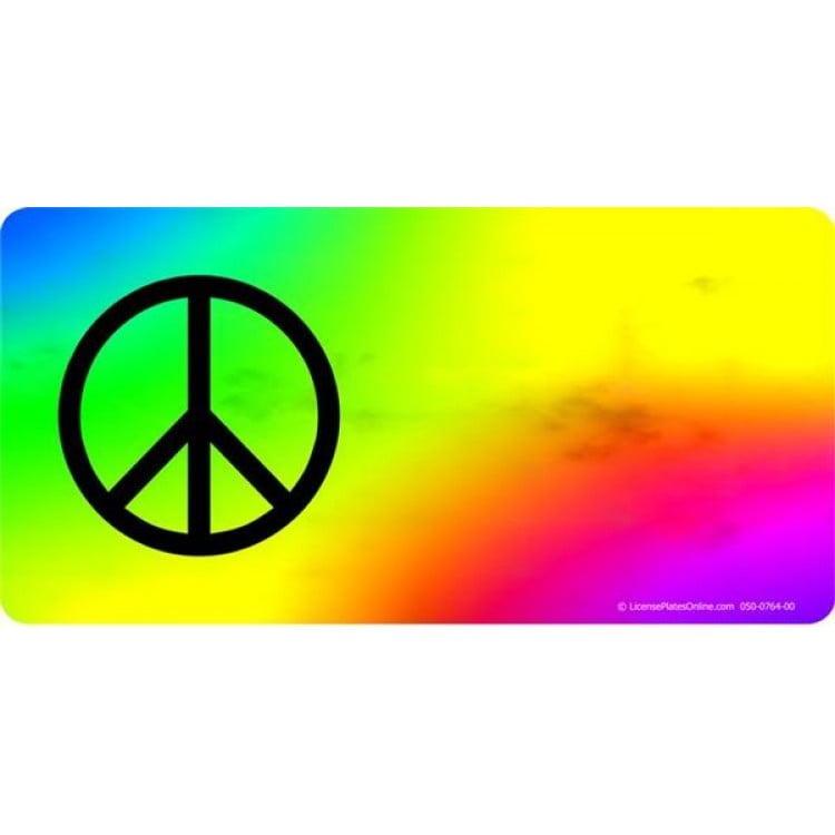 LPO937 Peace Offset on Tie Dye Photo License Plate -  212 Main