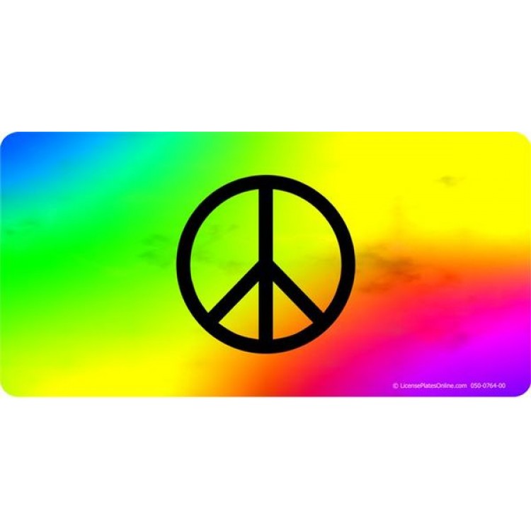 LPO933 Peace on Tie Dye Photo License Plate -  212 Main