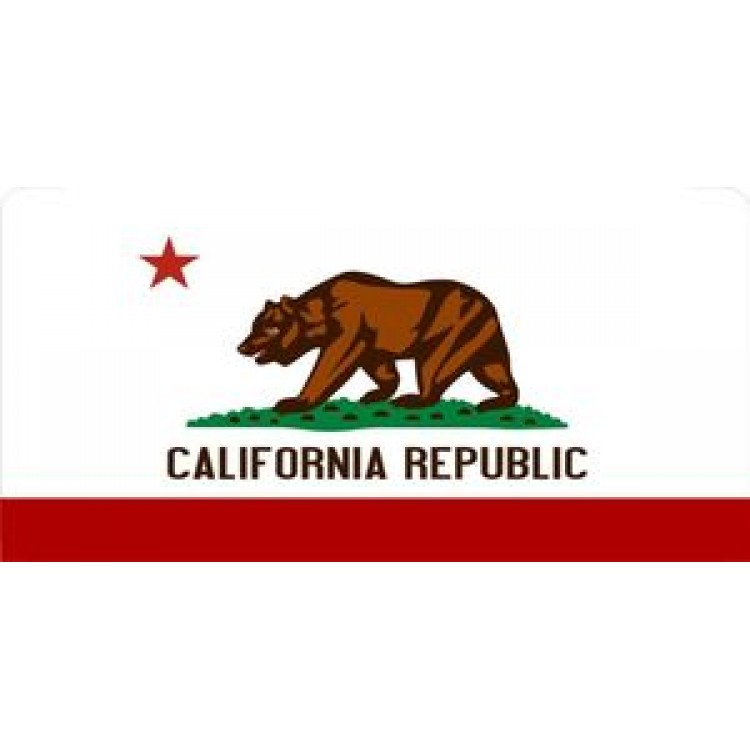 LPO680 California State Flag Photo License Plate