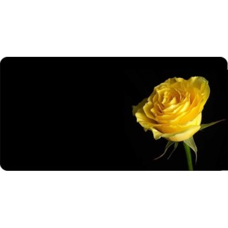 LPO857 Yellow Rose Offset Photo License Plate