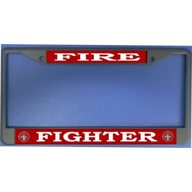 LPO974 Fire Fighter Photo License Plate Frame, Free Screw Caps