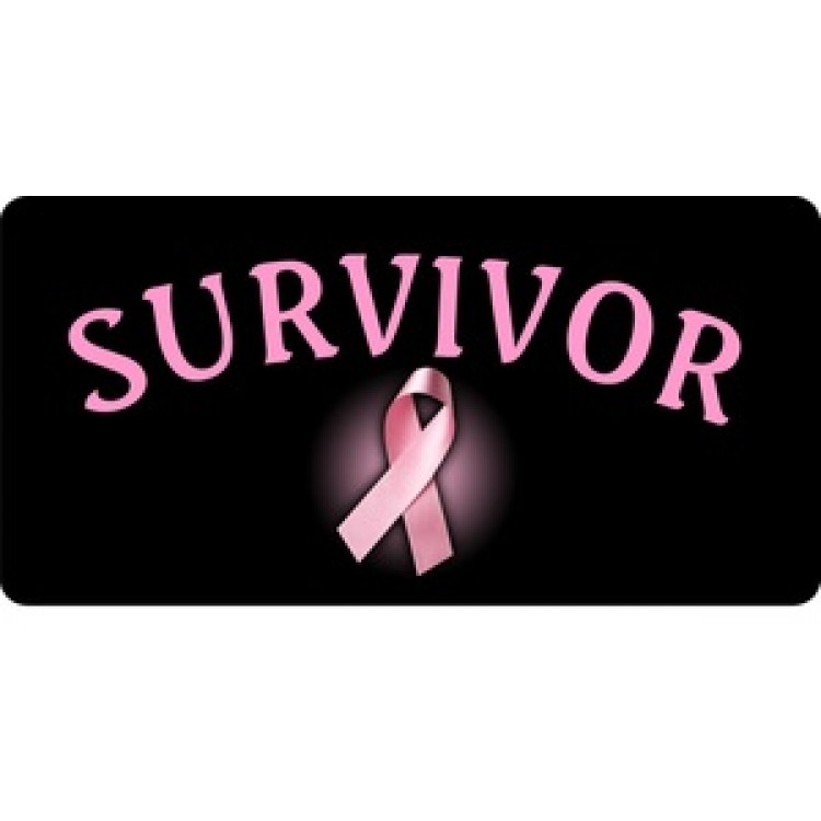 LPO564 Survivor Pink on Black License Plate