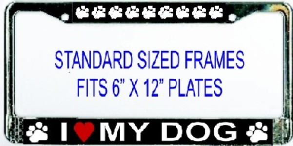 Picture of 212 Main 038-1035-00 I Heart My Dog Photo License Plate Frame, Free Screw Caps