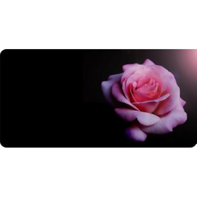 LPO854 Pink Rose Offset Photo License Plate