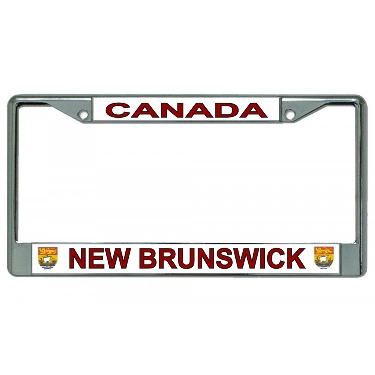 LPO3709 6 x 12 in. Canada New Brunswick Chrome License Plate Frame