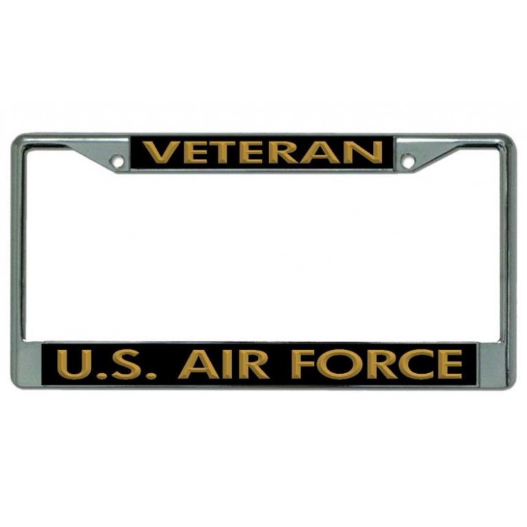 LPO3738 6 x 12 in. Veteran U.S. Air Force Chrome License Plate Frame