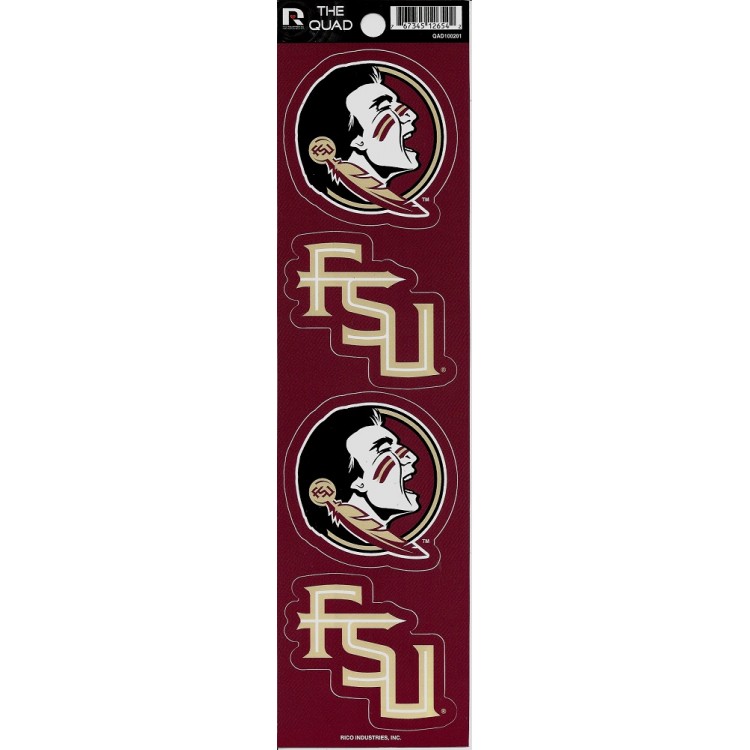 QAD100201 2.5 in. Florida State Seminoles Quad Decal Set