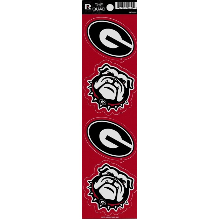 QAD110101 2.5 in. 4 Piece Georgia Bulldogs Decal Set
