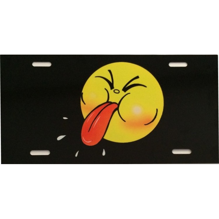 LPO3826 6 x 12 in. Raspberry Face Centered on Black License Plate