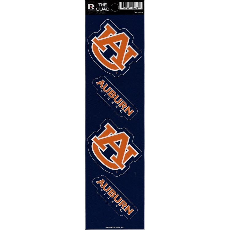 QAD150201 2.5 in. Auburn Tigers Quad Decal Set