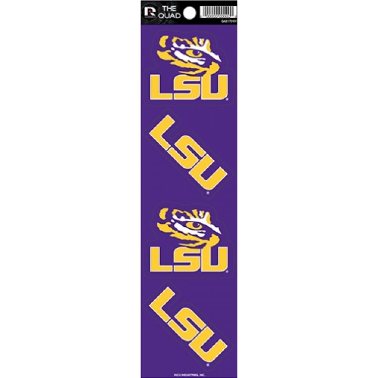QAD170101 2.5 in. LSU Tigers Quad Decal Set