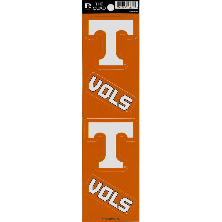 QAD180101 2.5 in. Tennessee Volunteers Quad Decal Set