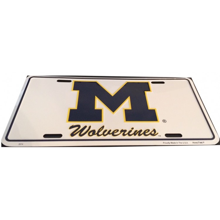 SA2074-2 6 x 12 in. Michigan Wolverines Metal License Plate
