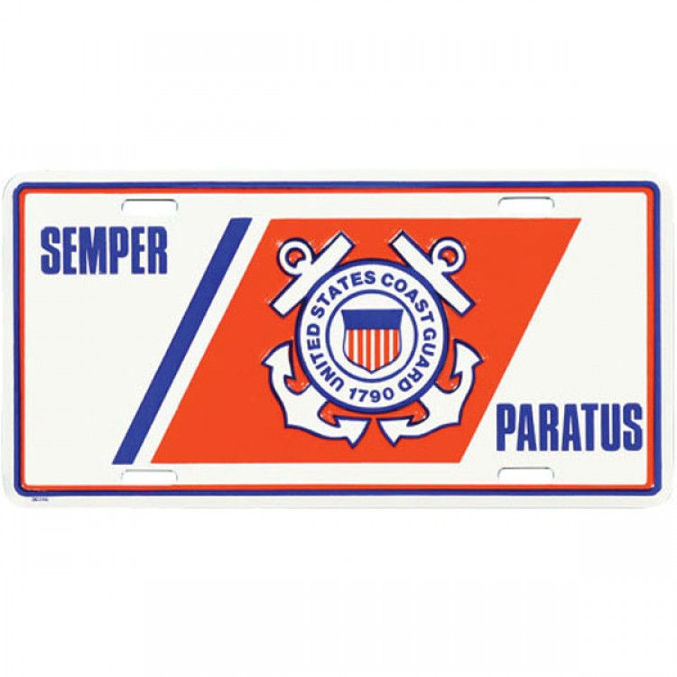 LCG20 6 x 12 in. U.S. Coast Guard Logo Semper Paratus License Plate