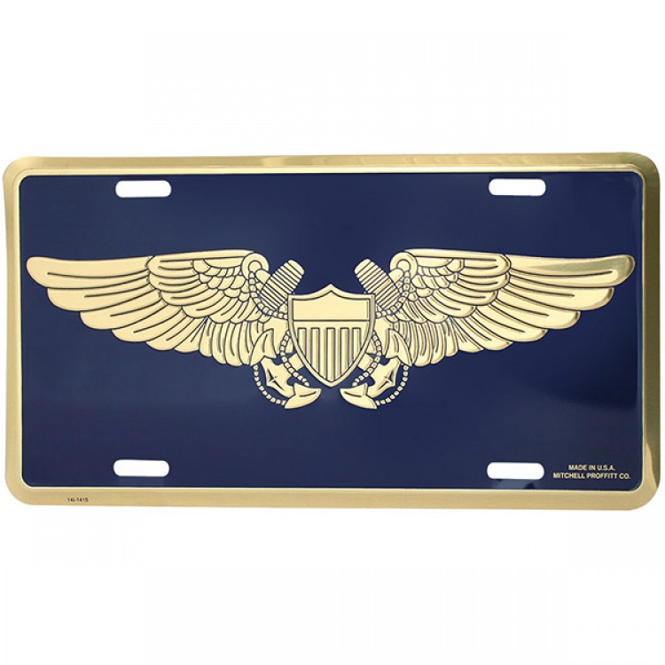 LN08 6 x 12 in. U.S. Navy Naval Flight Officer Logo License Plate