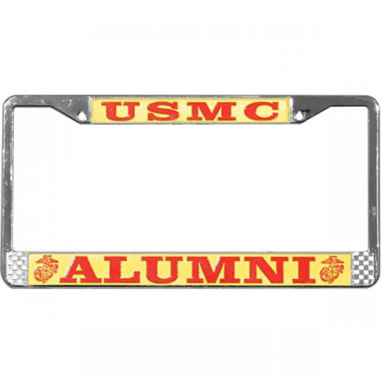 LFM07 6 x 12 in. U.S. Marines Aluminium Chrome License Plate Frame