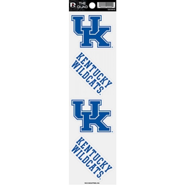 QAD190102 2.5 in. Kentucky Wildcats Quad Decal Set