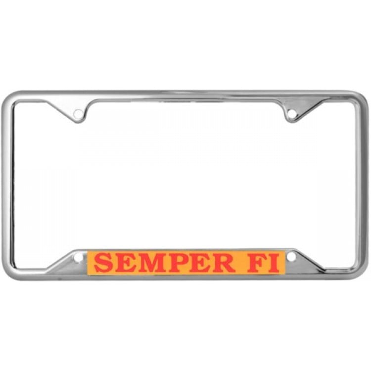 LFM17 6 x 12 in. U.S. Marines Semper Fi Chrome License Plate Frame