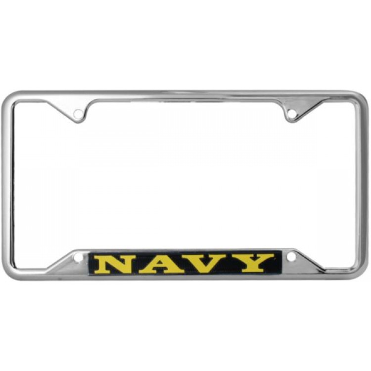 LFN23 6 x 12 in. U.S. Navy Chrome License Plate Frame