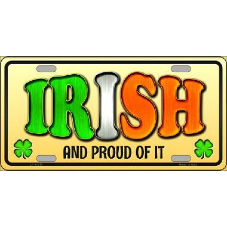 LP-11740 6 x 12 in. Irish & Proud of It Metal License Plate -  212 Main