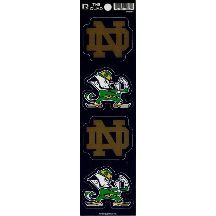 QAD200301 2.5 in. Notre Dame Fighting Irish Quad Decal Set