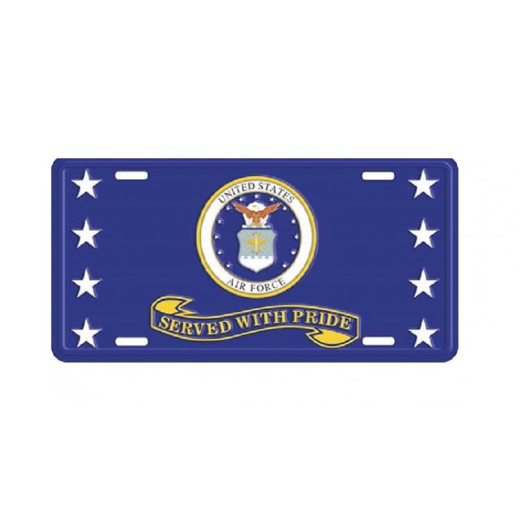 MP9068 6 x 12 in. U.S. Air Force Served with Pride Metal License Plate