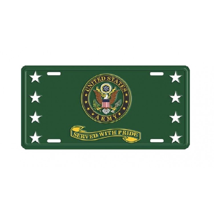 MP9070 6 x 12 in. U.S. Army Served with Pride Metal License Plate