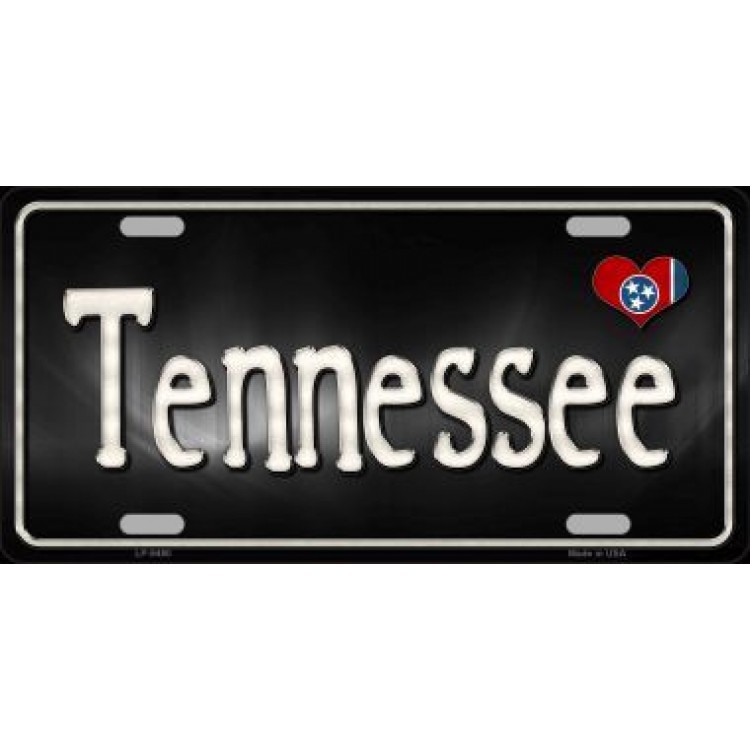 LP-9480 6 x 12 in. Tennessee Flag Script Metal License Plate