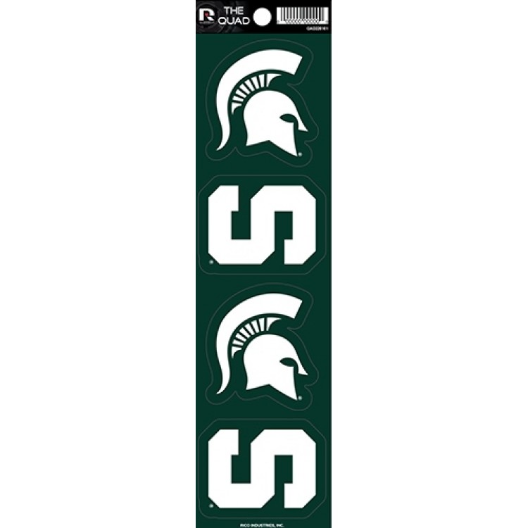 QAD220101 2.5 in. Michigan State Spartans Quad Decal Set