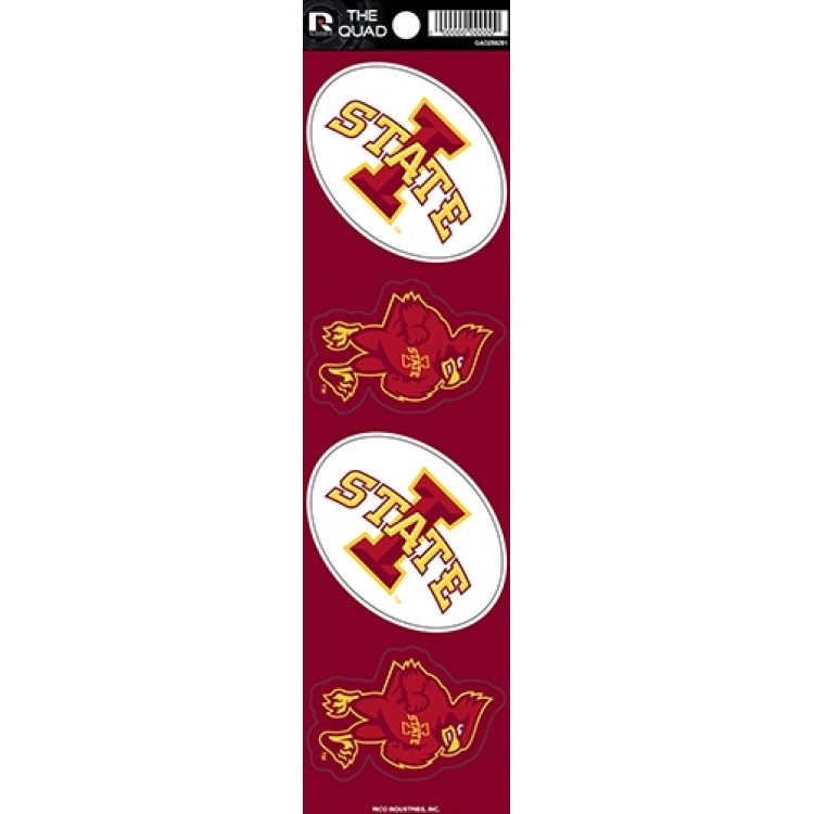 QAD250201 2.5 in. Iowa State Cyclones Quad Decal Set