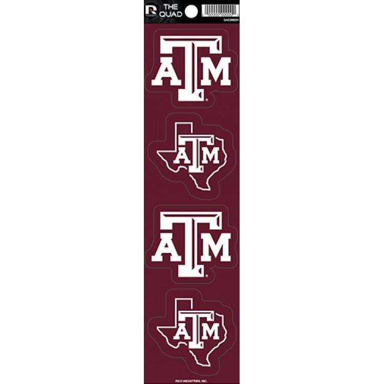 QAD260201 2.5 in. Texas A&M Aggies Quad Decal Set