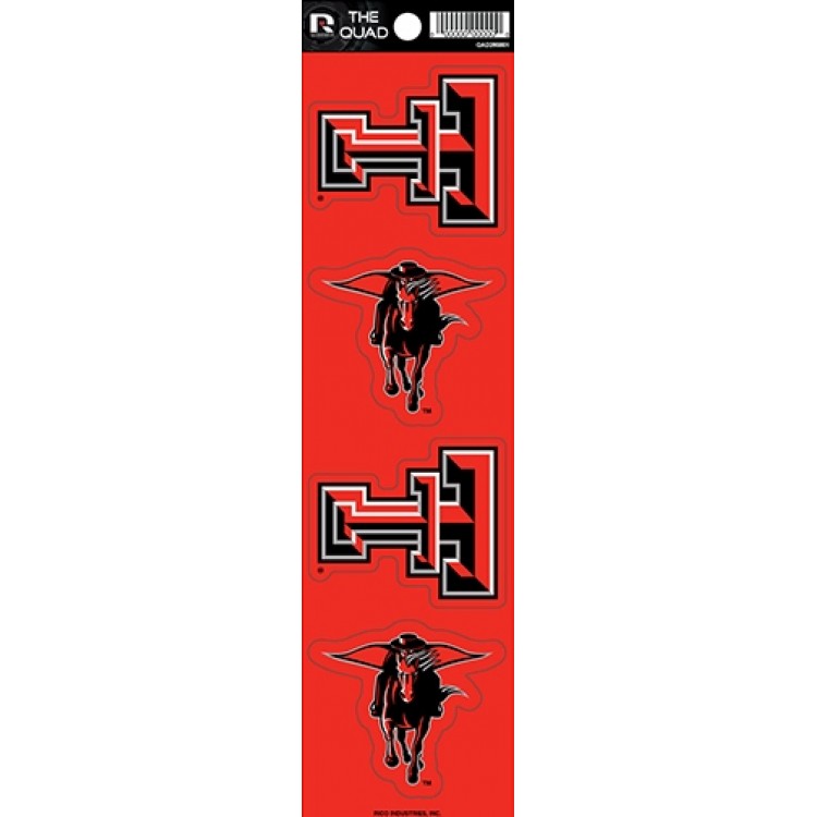 QAD260801 2.5 in. Texas Tech Red Raiders Quad Decal Set